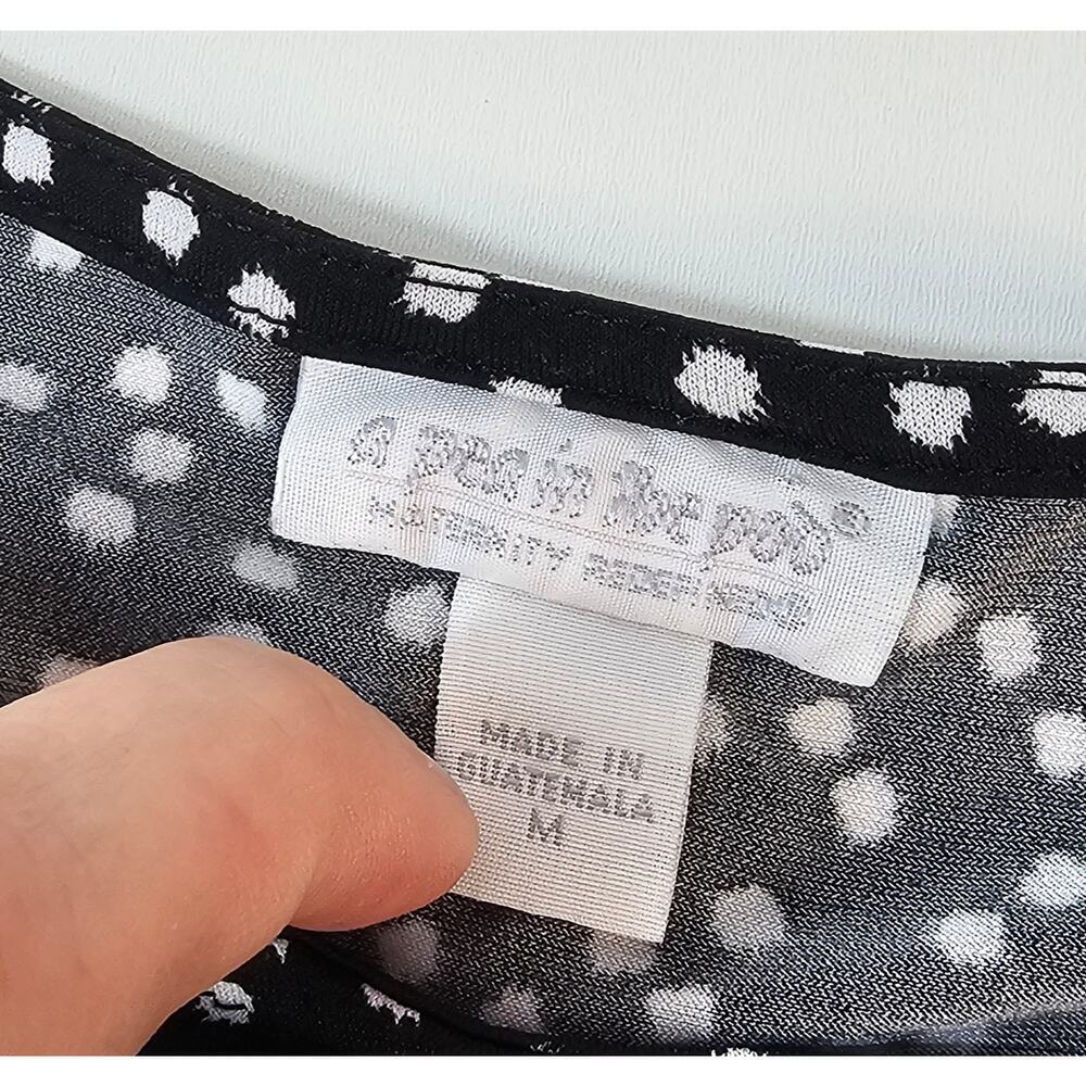 A pea in the pod maternity black white confetti sleevless summer ruched dress M - Picture 5 of 7